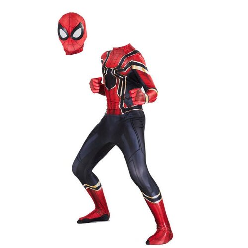 (Kids XL) Halloween Costume Iron Spiderman Homecoming Cosplay for Halloween Carnival Cosplay Party Movie Costume Fancy Dress Props Bodysuit Kids Children Unisex