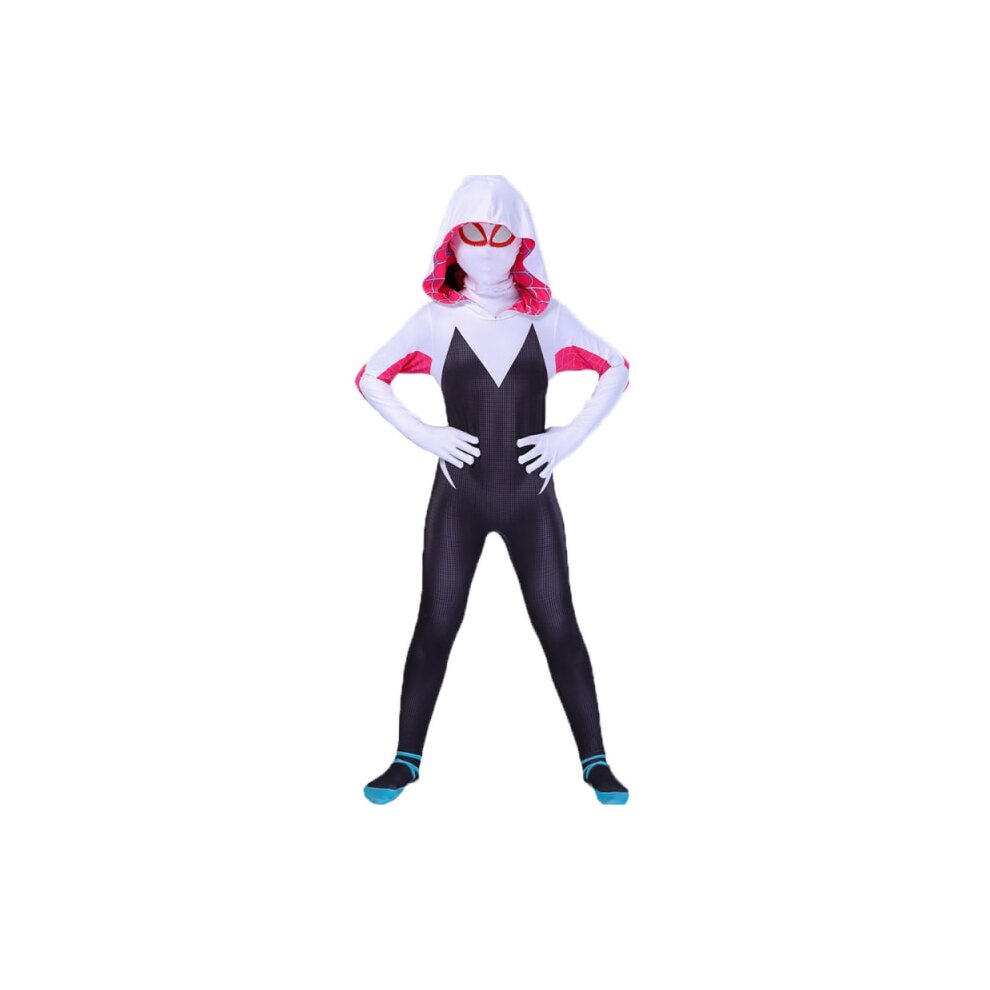 (HH6, 110CM) Superhero Spiderman  Costume Bodysuit for Kids Spandex Zentai Halloween Cos