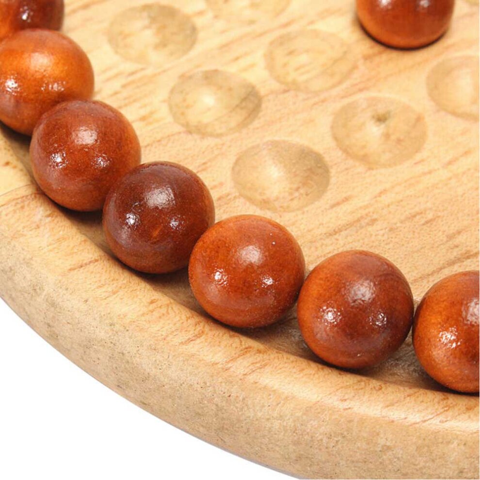 Wooden Solitaire Board Game Marble Child Educational Classic Fun Toy