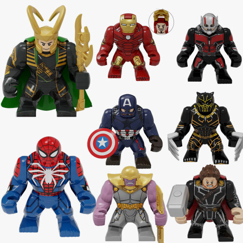 8PCS Hulk Thor Loki Big Figures Toys Fit Lego