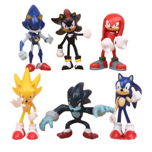(3) Sonic the Hedgehog Figures Toy Pvc Toy Characters Figure Kids Toy Gifts