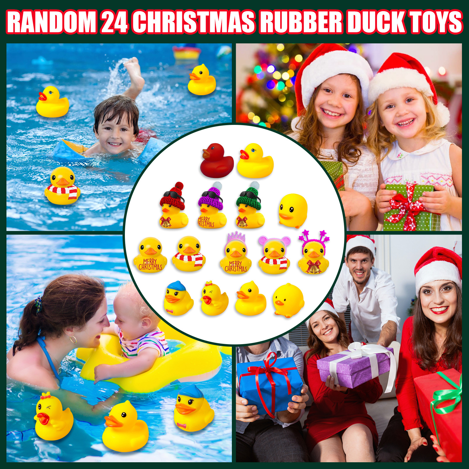Advent Calendar Christmas Countdown Calendar Gifts Blind Box for Adults and Kids 2022 Xmas Gifts for Boys Girls Kids Cute Rubber Ducks Collectible Figures Toys Stress Relief and Anxiety