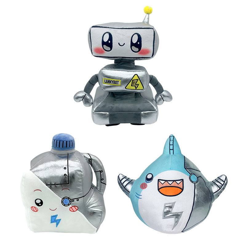 (Robot 35cm) Lankybox Plush Toys Mechanical Toy Thicc Shark Boxy Robots Dolls Cyborg Plush Toys, Cute Detachable Stuffed Figure, Soft Stuffed Pillow Gifts for Fans