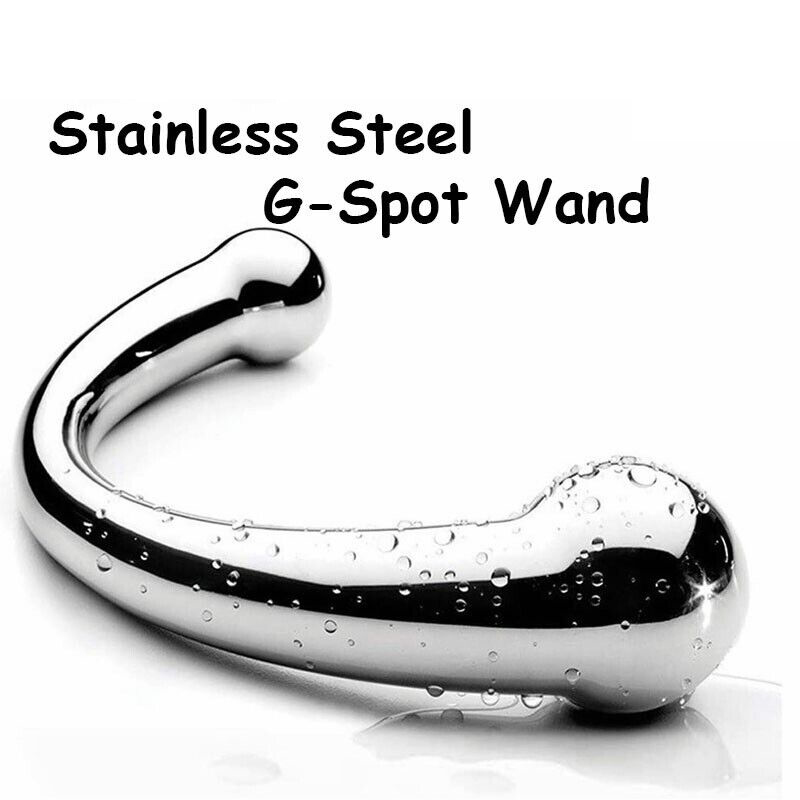 (20cm) Metal Stainless Dildo Anal Butt Plug G-spot Stimulator Male Prostate Massager Adult Sex Toy Handheld Magic Wand BDSM