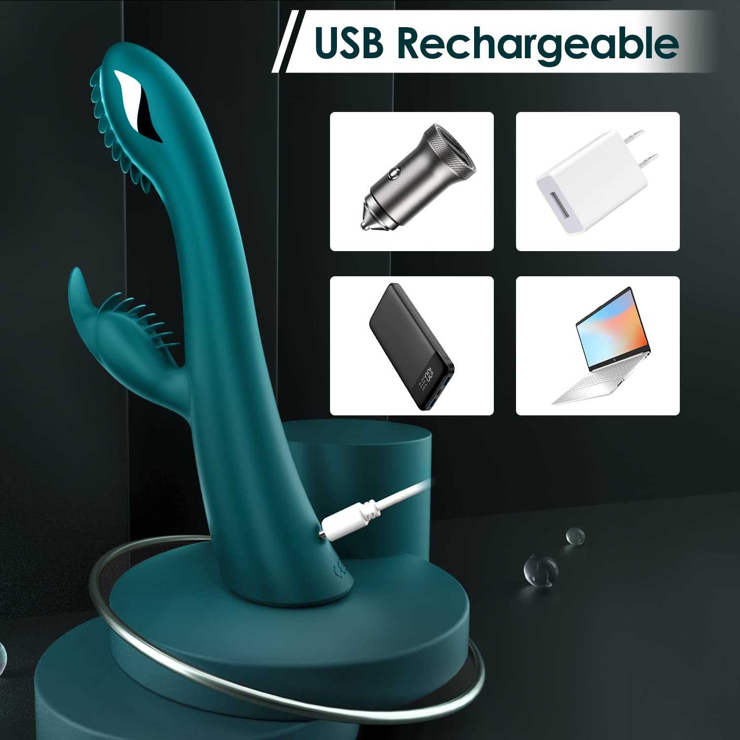 G Spot Vibrator Dildo Clitoral Stimulator Rabbit Vibrator Adult Sex Toys AV Wand with 7 Vibration and 7 Electric Shock Modes for Women Nipple Anal Stimulation Pleasure