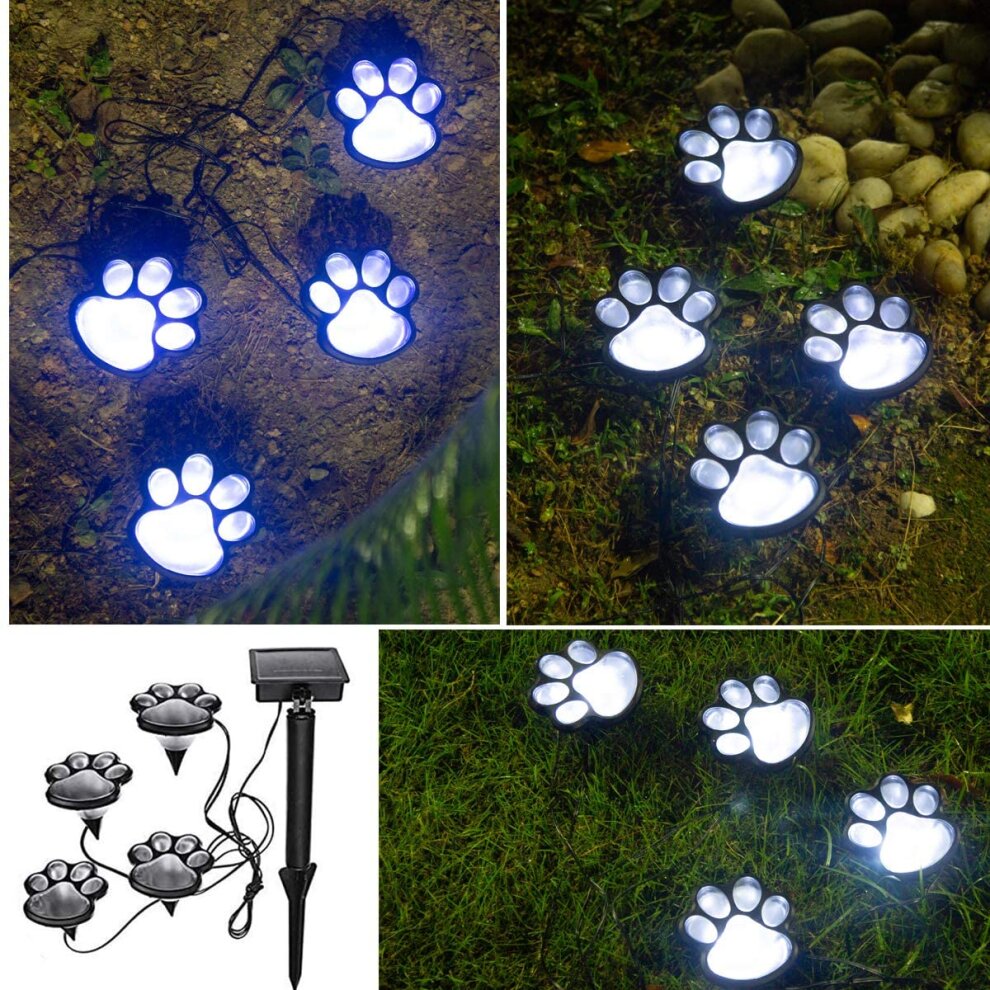 Solar Lights Outdoor Dog Paw Lights (Set of 4) Garden Lights