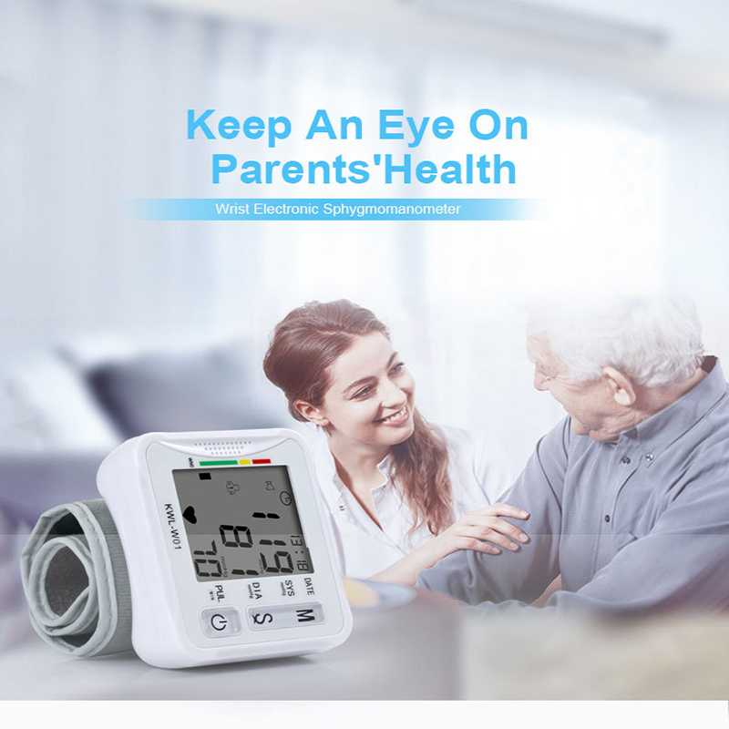 Automatic Digital LCD Wrist Blood Pressure Monitor BP Machine Sphygmomanometer Heart Rate Detection Backlit Screen