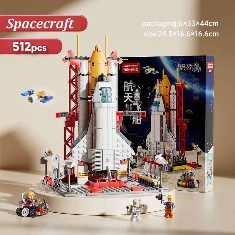 (Spacecraft 107 Pcs) DIY Spacecraft Building Blocks Assembling Bricks Launch Center Base Puzzle Model Set Bricks Toys For Children Boys Gift