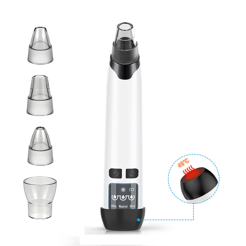 Electric Blackhead Remover Blackhead Suction Instrument Pore Cleaning Device Face Skin Care Tool Hot Compress USB Charging LED Screen