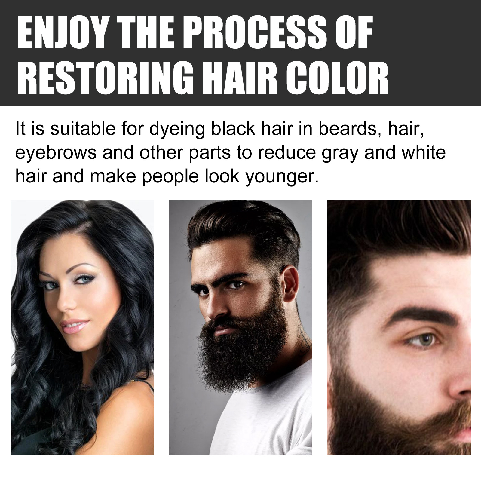 Grey Hair Darkening Bar Hair Shampoo Soap Restore Beard Natural Color Nourishing Cleaning Oil Control White Hair Repair Hair Treatment