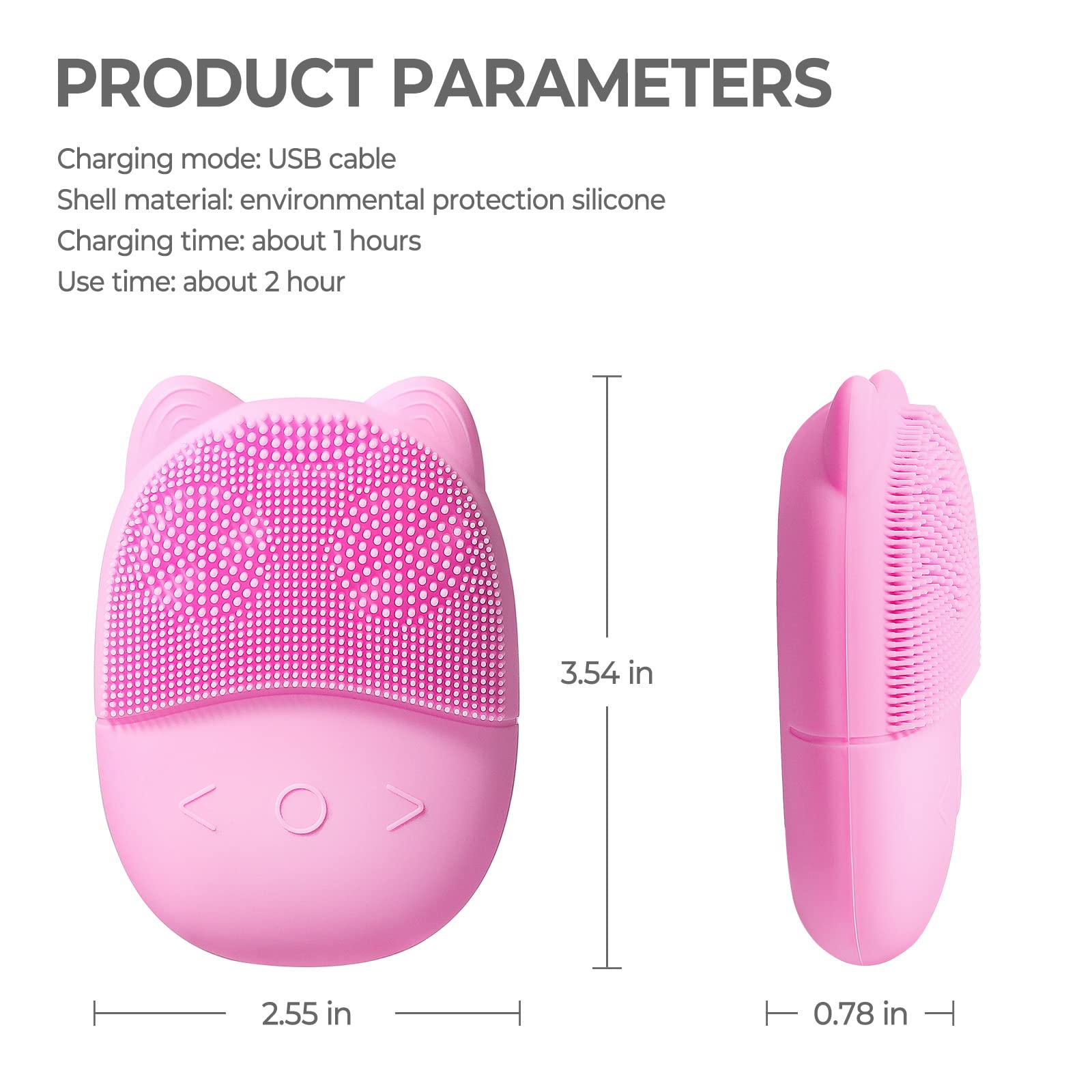 (Pink) Electric Face Scrubber Facial Cleansing Brush Vibrating Cleanser Machine for Exfoliating Waterproof  Rechargeble