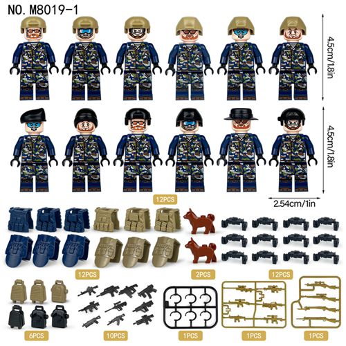 12PCS Police Action Minifigure Model Building Block Enlightenment Kids Toys
