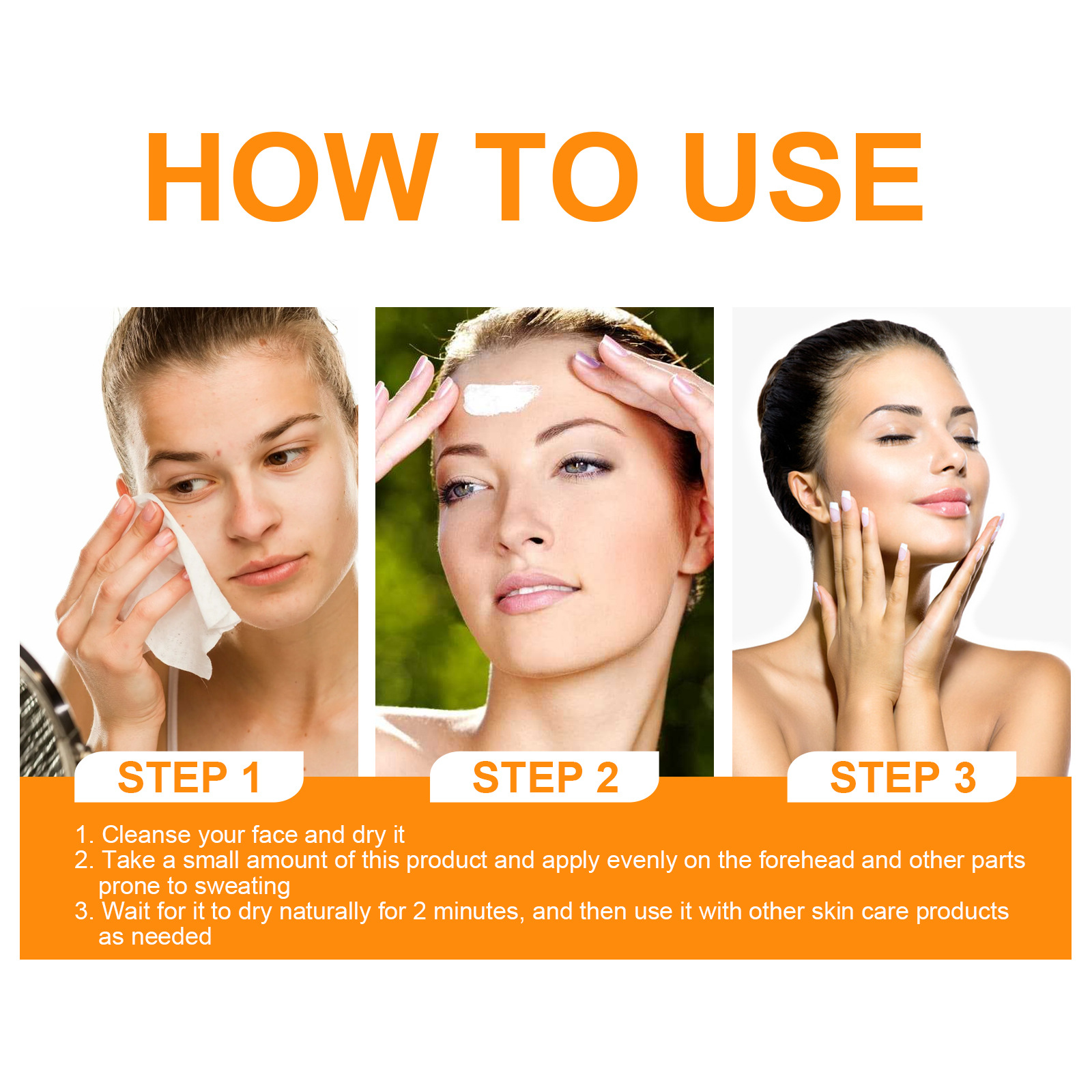 Sweat Absorbing Face Lotion Long Lasting Refreshing Oil Control Antiperspirant Anti Sweating Cream Makeup Base for Men and Women