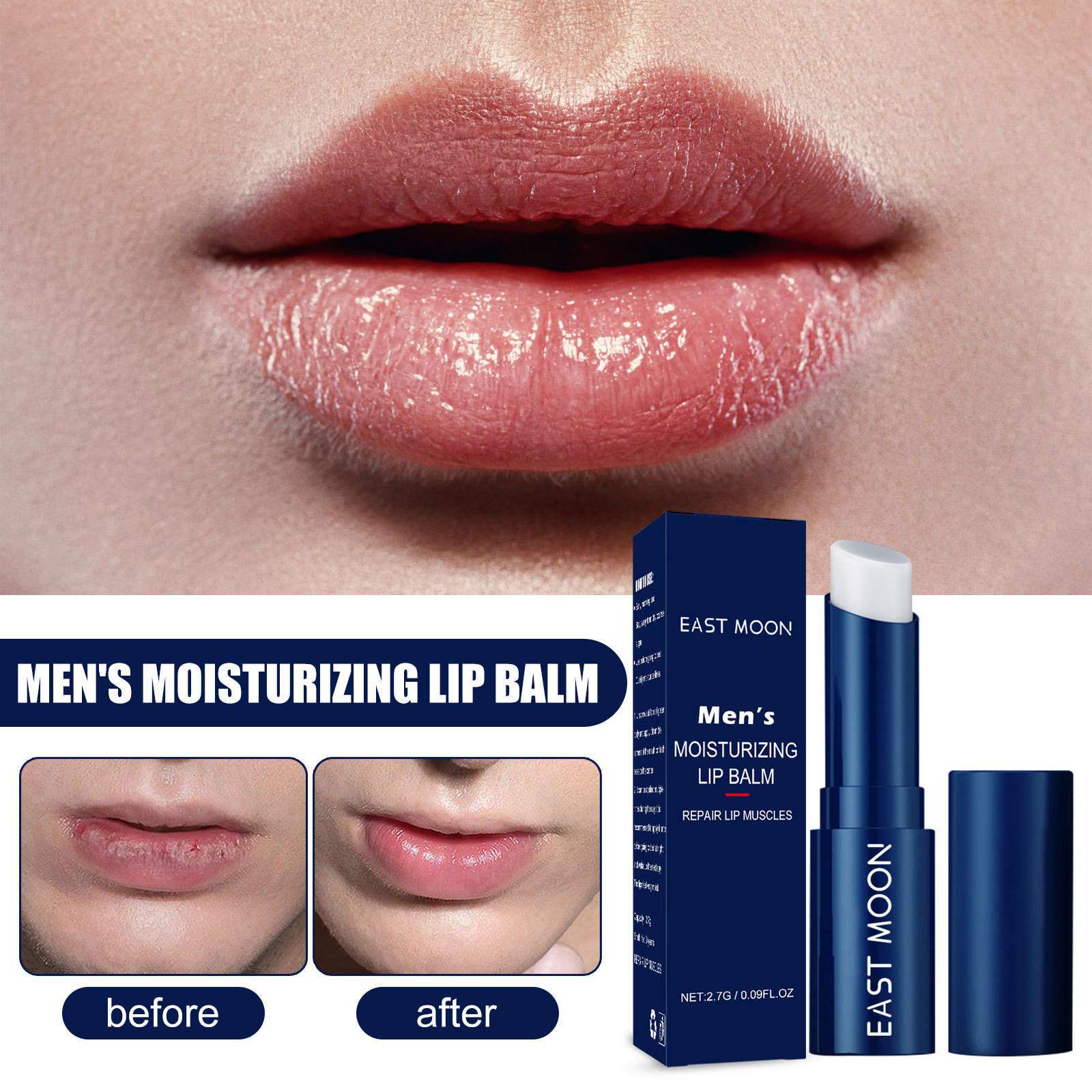 Mens Lip Balm Lipstick Enhancer Conditioner Long Lasting Moisturizing Hydration Anti-dry Cracking Reshape Chapped Refreshing Lips Care