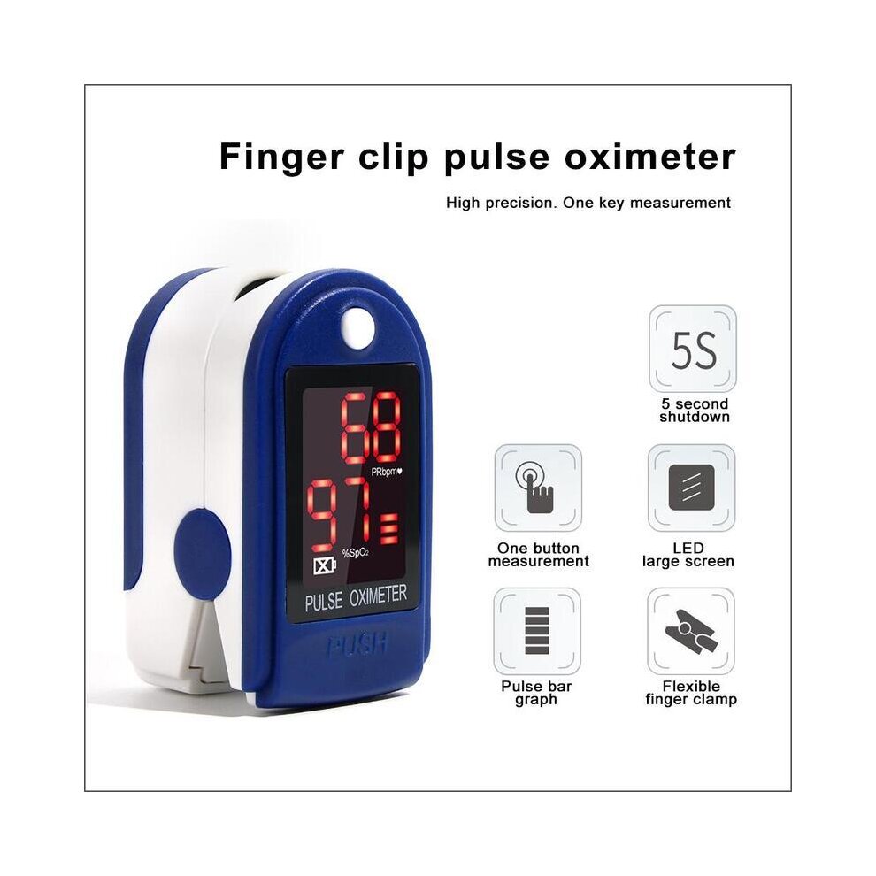 (1pc) Fingertip Pulse Oximeter LED Display Blood Oxygen Saturation for Pulse Rate Heart Rate Monitor SpO2 Health Monitor