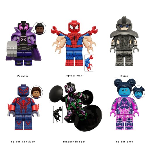 Across the Spider-Man Rhino Minifigures Building Blocks Toy 6PCS Fit Lego