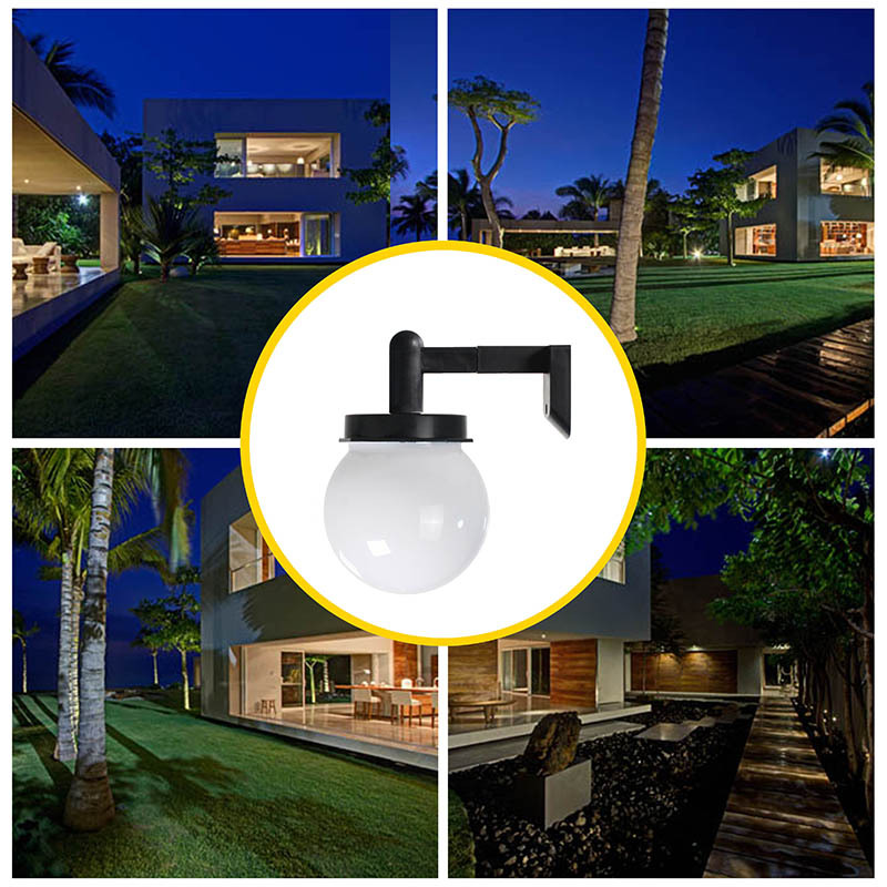 Globe Fence Solar Power Wall Security Ball Light Decking Patio 4pcs