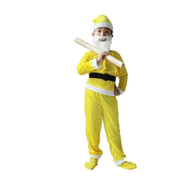 (Red M) Seven Dwarf Snow Costume Fairy Elf Holiday Santa Adult Children Kids Carnival Stage Xmas Halloween Group Match Outfit Party Gift For Kids Boys Girls