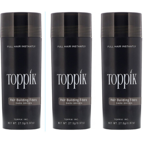 Toppik Hair Building Fibres | Hair Fibres For Thinning Hair pack of 3 DARK BROWN 27g