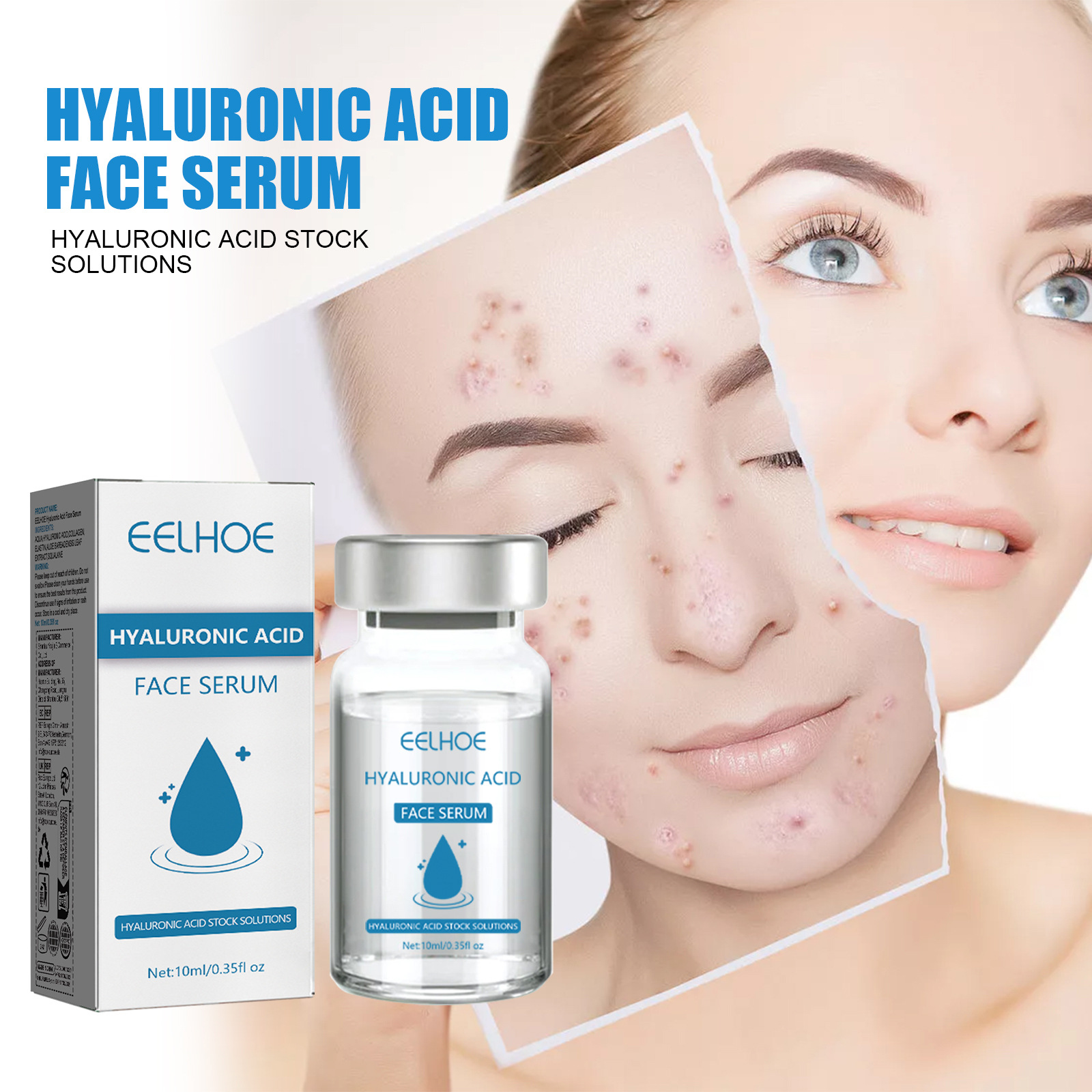 (1pc) Face Moisturizing Serum Hydrate Hyaluronic Acid Face Serum Shrink Pores Brightening Skin Rejuvenation Eye Bags Remove Dark Circles Moisturizing Facial Essence