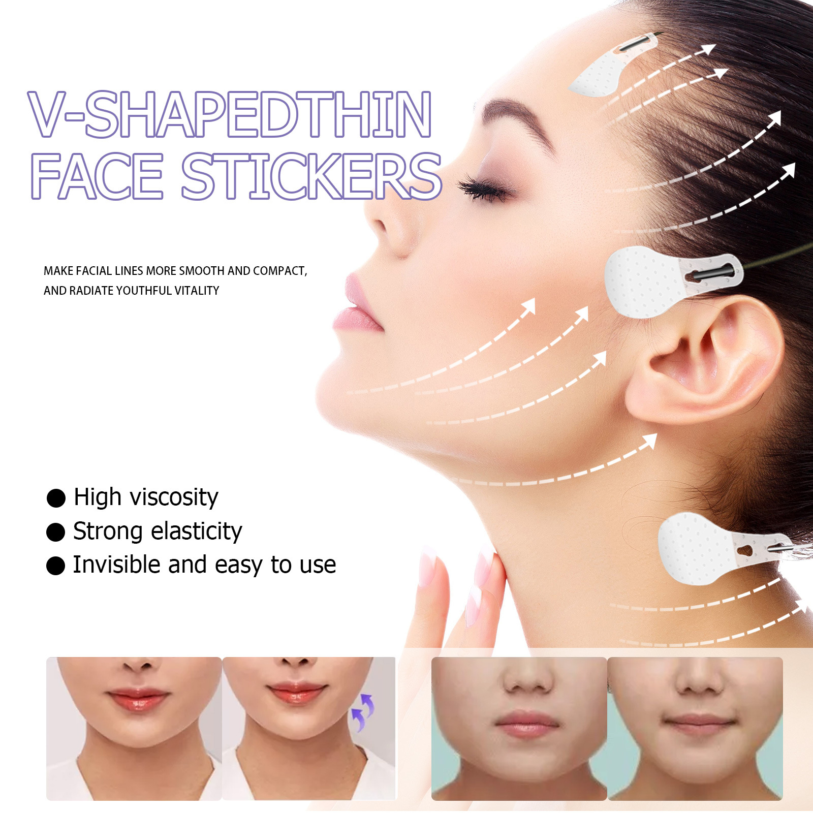 Invisible Face Lifting Tape Tighteners Face Skin Lift Shaping Stick V Line Patch Bands Thin Face Stickers Skin Care Tool