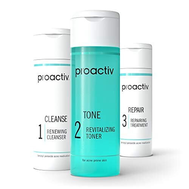 Proactiv 3 Step Acne Treatment - Benzoyl Peroxide Face Wash, Repairing Acne Spot Treatment for Face and Body, Exfoliating Toner