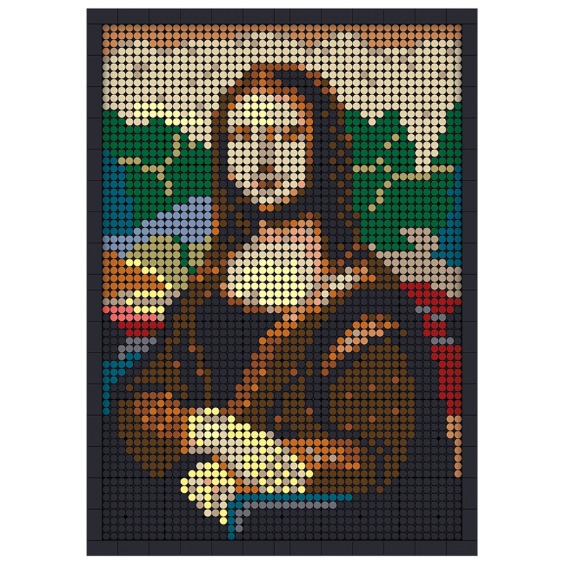 Art Crafts MOC Monalisa Portrayal Picture Mona Lisa Smile Hang Picture Model Building Blocks Brick Toys