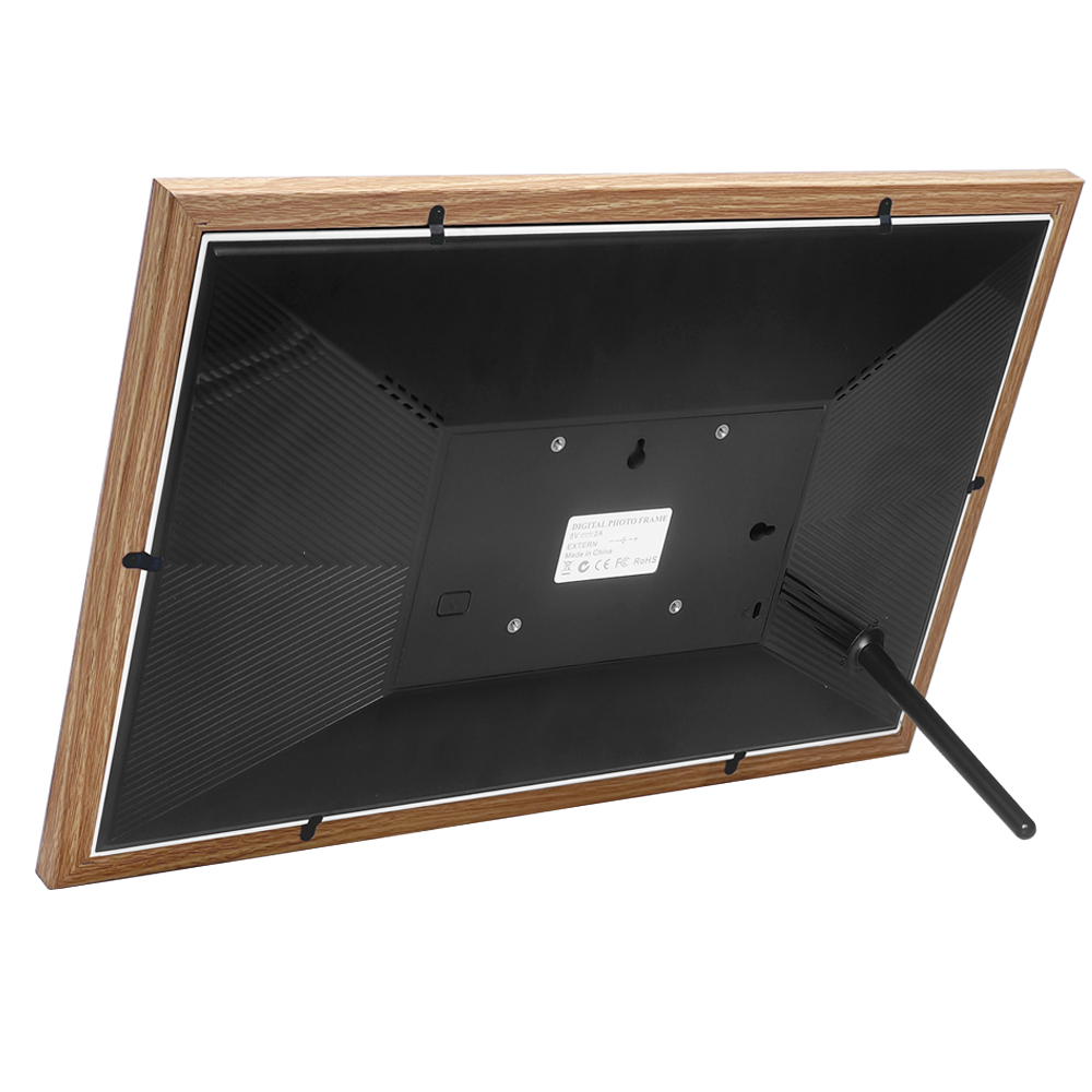 Digital Photo Frame WiFi Wood Frame, Frameo Digital Picture Frame 15.6 Inch, 32GB Memory, 1920 * 1080 HD IPS Touchscreen, Share Photos Videos via Frameo APP, Gifts for Women/Men