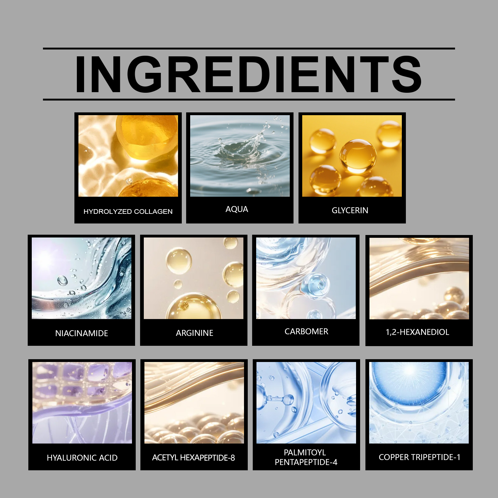 Deep Collagen Silk Peptide Intensive Lifting Ampoule Tighten Skin Elasticity Enhanced Reduce Fine Lines and Wrinkles Face Serum