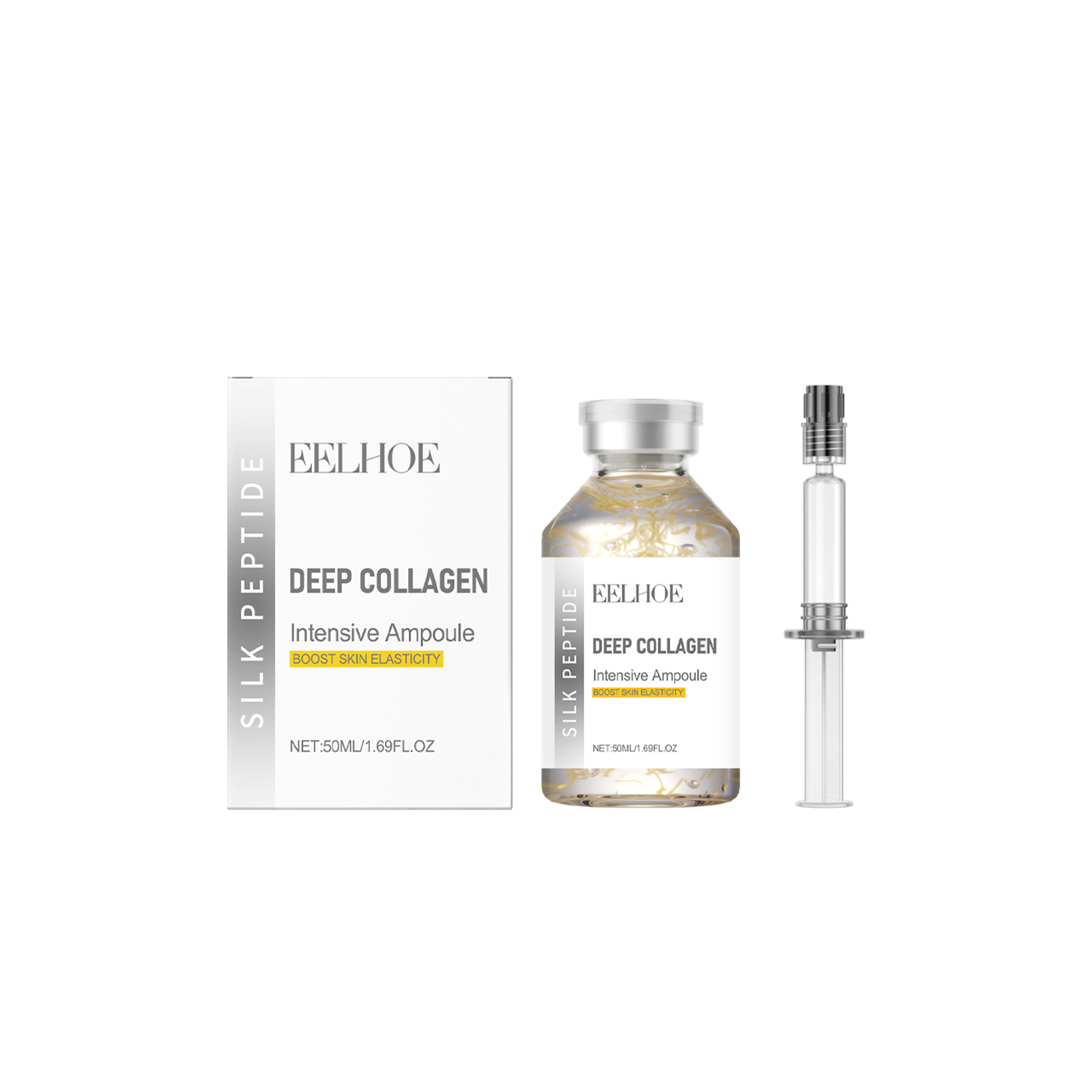 Deep Collagen Silk Peptide Intensive Lifting Ampoule Tighten Skin Elasticity Enhanced Reduce Fine Lines and Wrinkles Face Serum