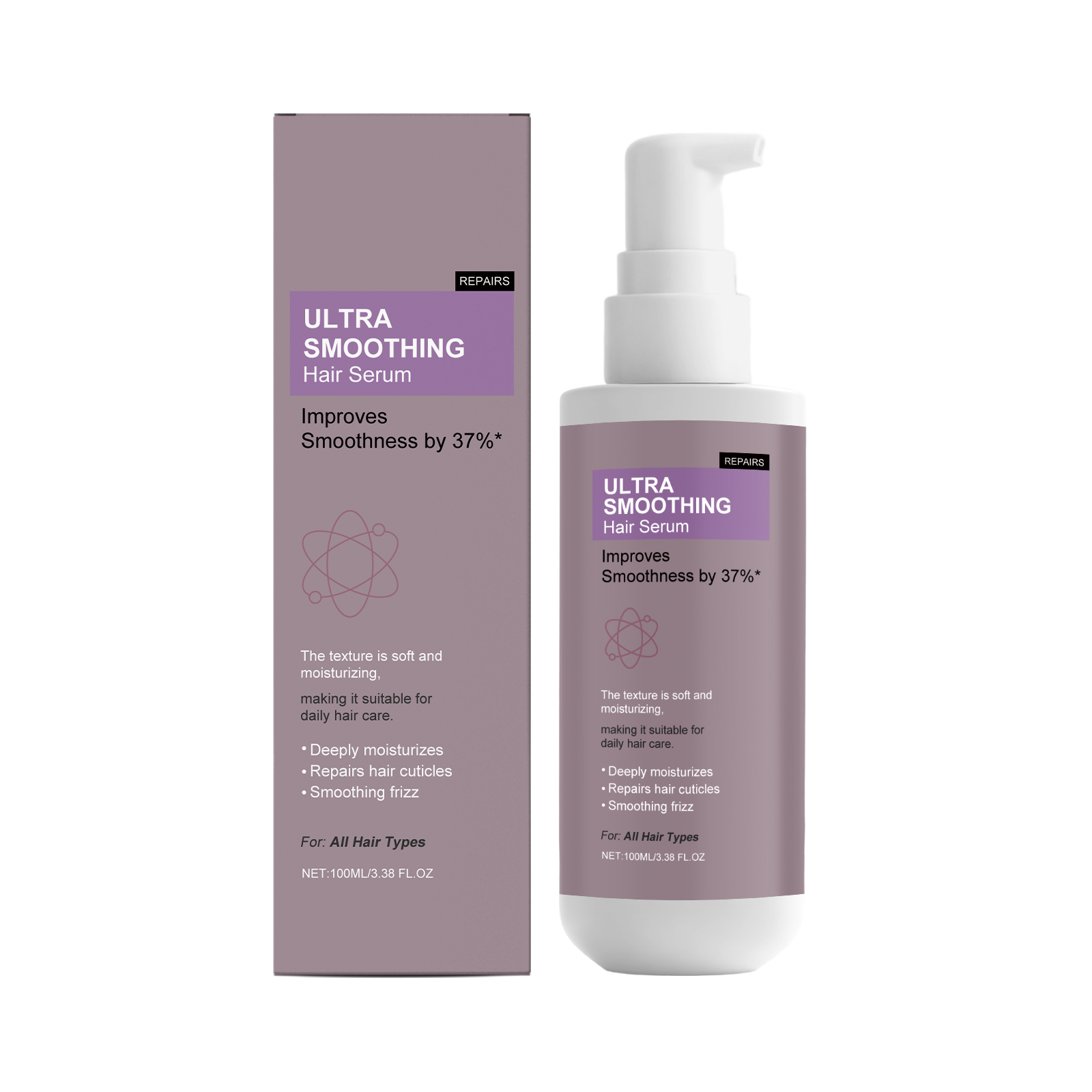 Smoothing Hair Serum - Gentle Hydrating Formula for Frizz-Free, Lightweight & Refreshing Scalp-Safe Daily Hair Care ﻿