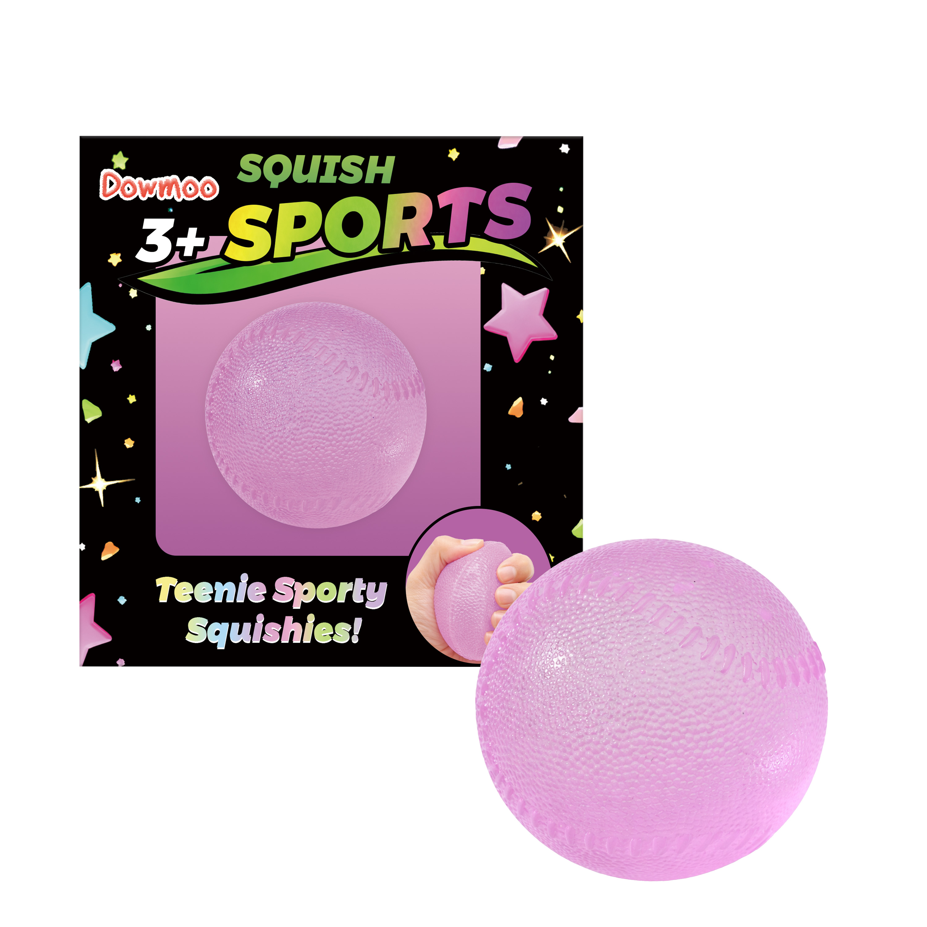 (Pink-baseball) Candy Maltose Cube Kneading Music Kneading Slow Rebound Magic Ball Stress Relieving Artifact Party Gift Relieving Tool