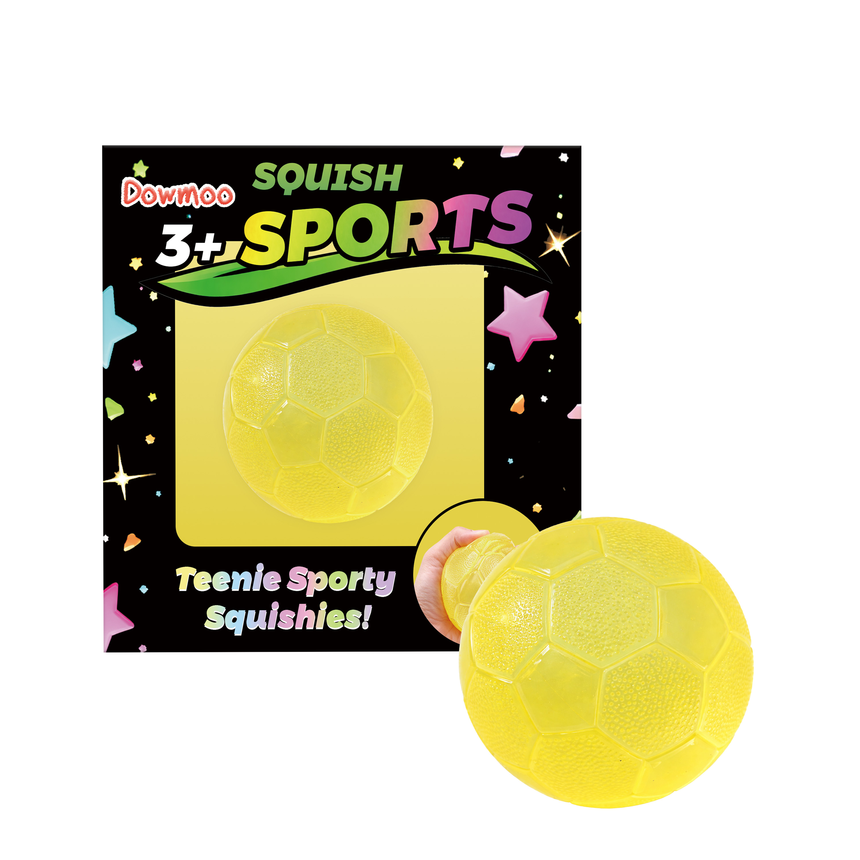 (Yellow~football) Candy Maltose Cube Kneading Music Kneading Slow Rebound Magic Ball Stress Relieving Artifact Party Gift Relieving Tool