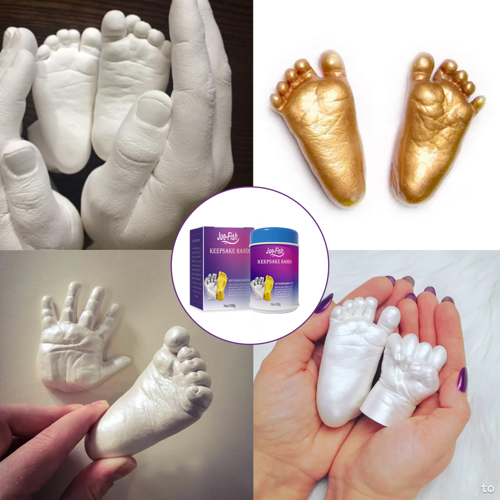 Baby hand model Clone powder Creative 3D clone powder children full moon hand footprint souvenir model ﻿