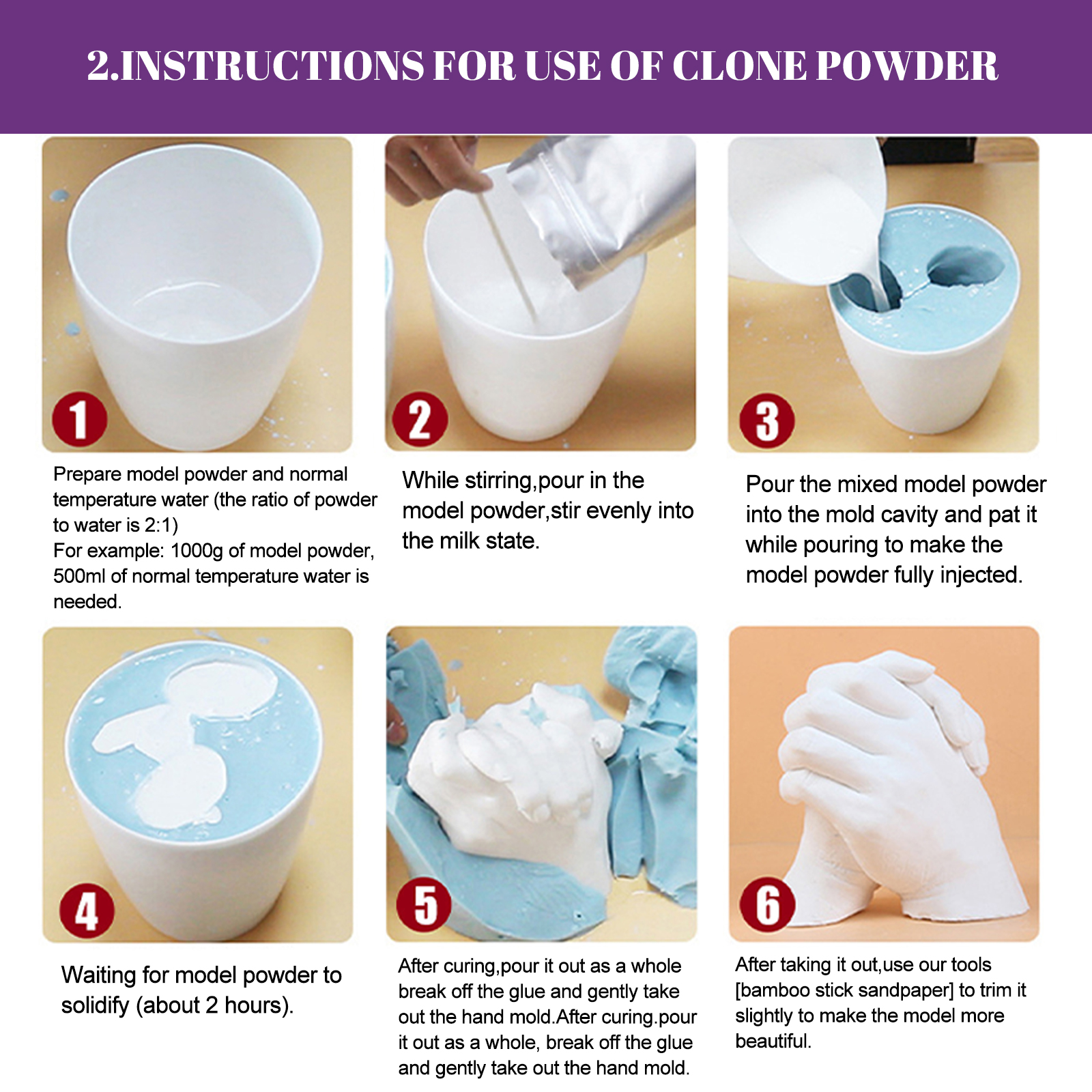 Baby hand model Clone powder Creative 3D clone powder children full moon hand footprint souvenir model ﻿