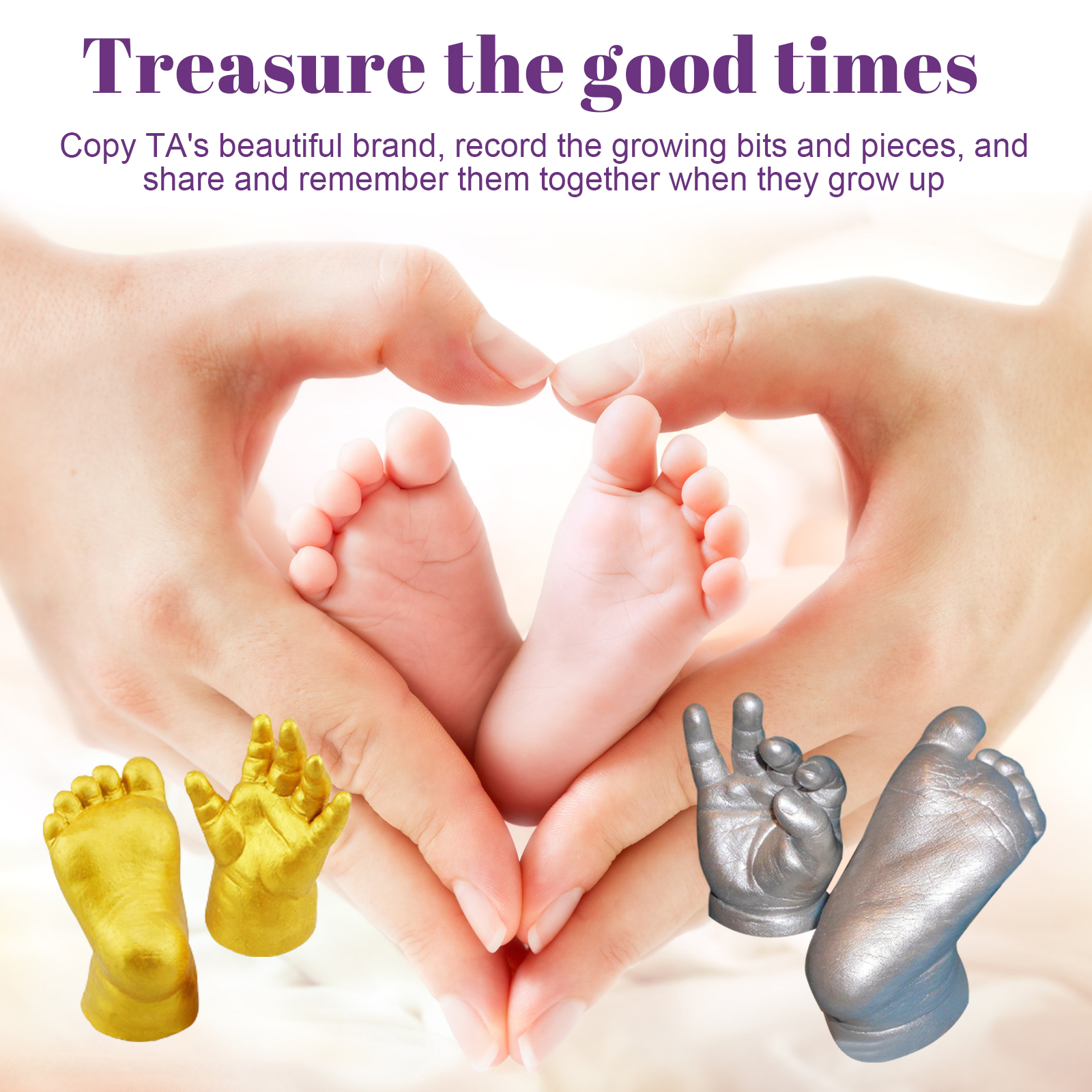 Baby hand model Clone powder Creative 3D clone powder children full moon hand footprint souvenir model ﻿
