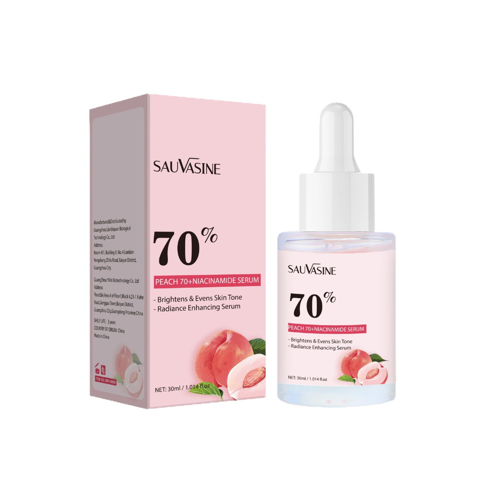 Peach 70 Percent Niacinamide Essence Liquid For Hydrating Moisturizing And Fine Line Reduction Facial Serum