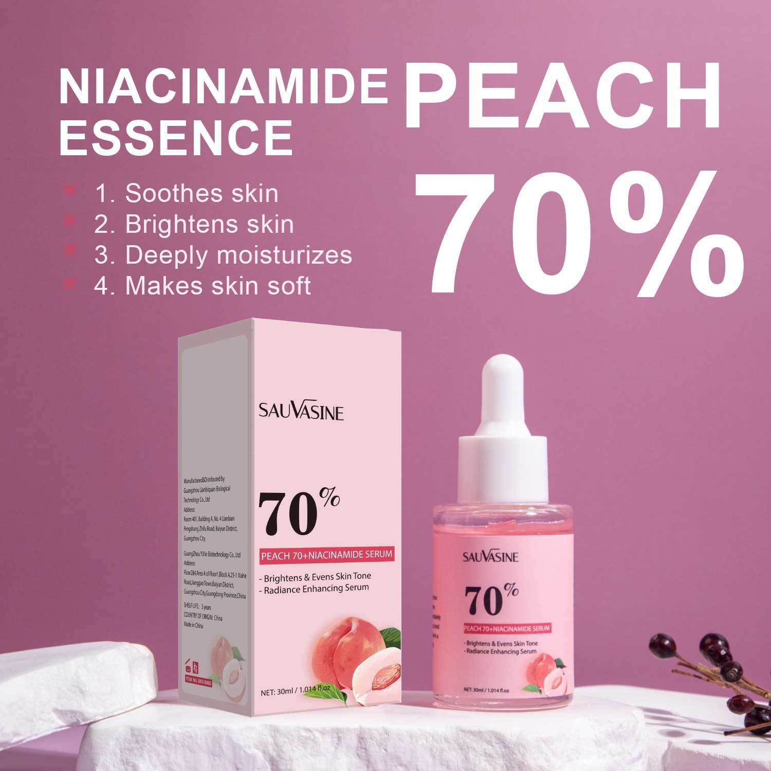 Peach 70 Percent Niacinamide Essence Liquid For Hydrating Moisturizing And Fine Line Reduction Facial Serum
