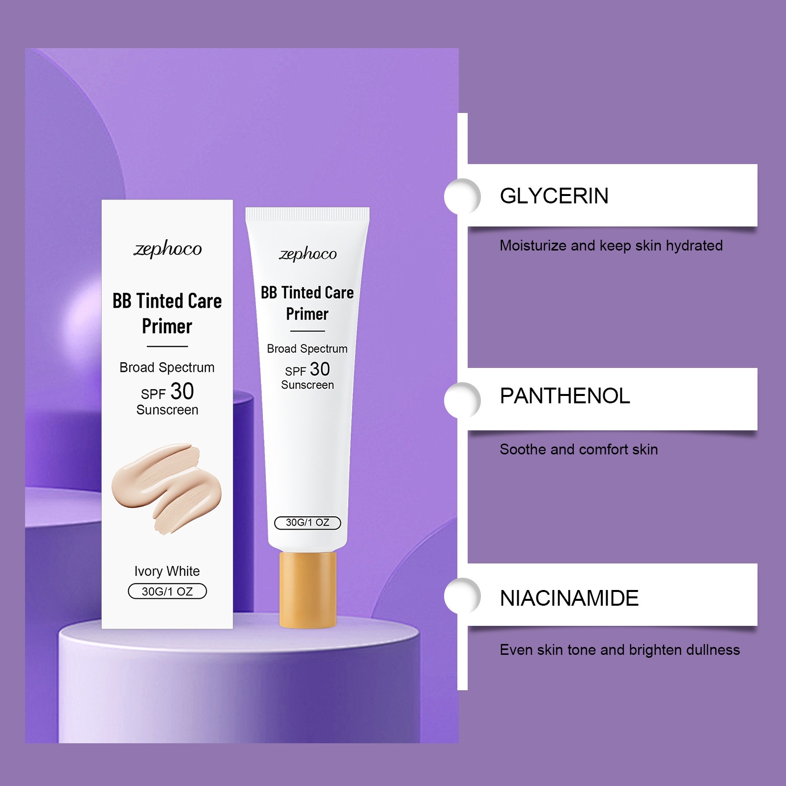 Tinted Protective Primer Ivory For Smoothing Evening Skin Tone And Natural Makeup Finish All Skin Types