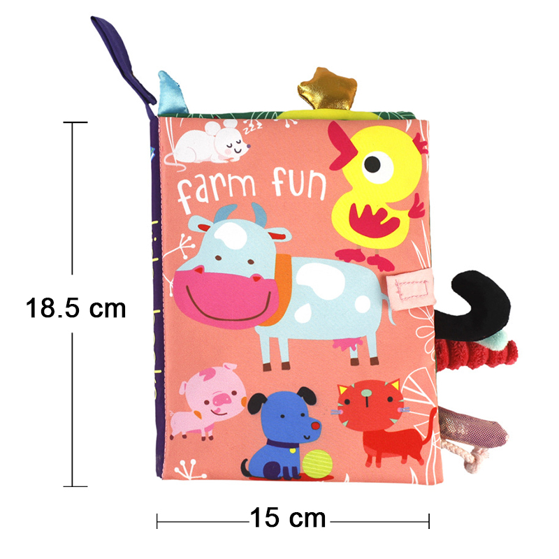 (rabbit) New Baby Rattles Mobiles Toy Soft Animal Cloth Book Newborn Stroller Hanging Bebe Early Learning Educate Baby Toys Kids Gifts