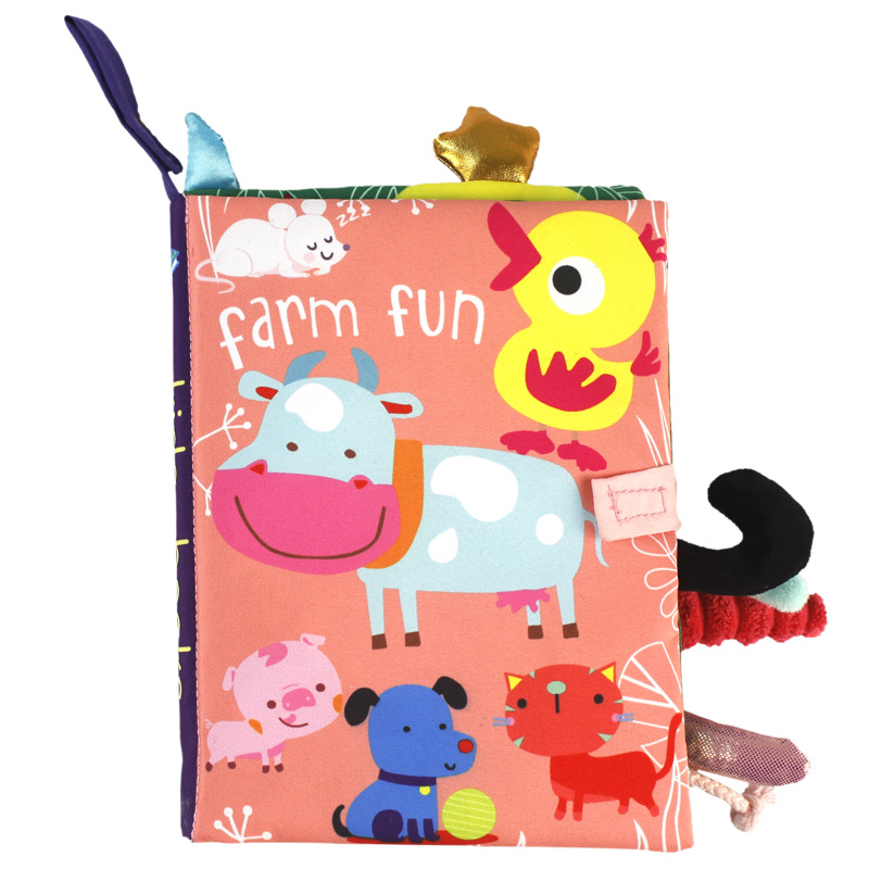 (rabbit) New Baby Rattles Mobiles Toy Soft Animal Cloth Book Newborn Stroller Hanging Bebe Early Learning Educate Baby Toys Kids Gifts