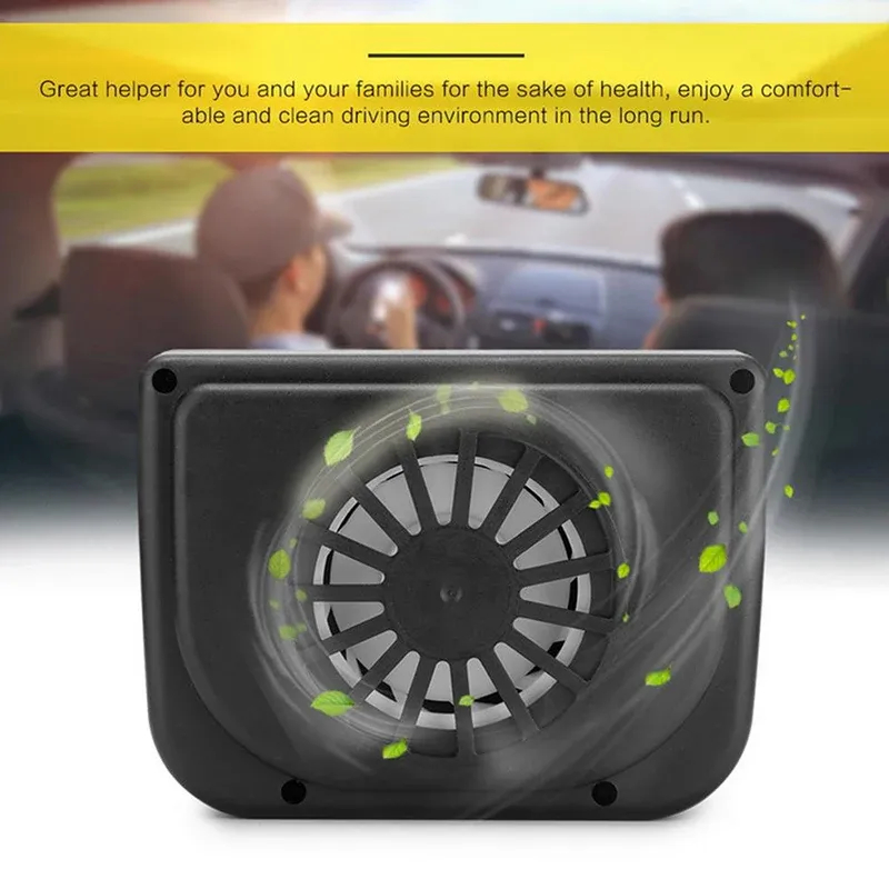 Solar Powered Car Cooling Fan Mini Ceiling Fan with Window Panel Ventilation System Radiator Fan Fresh Air in and Hot Air Out