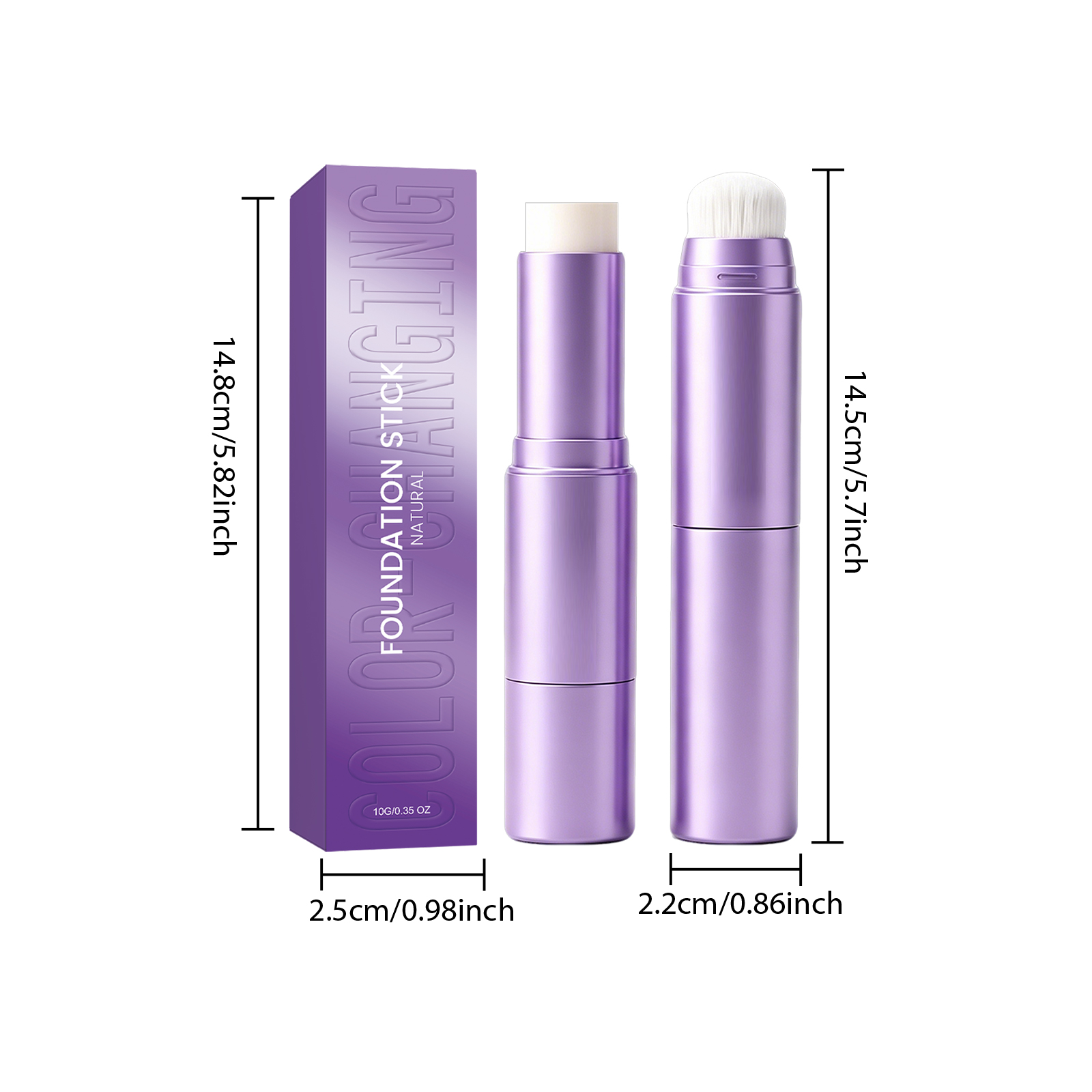 Two In One Color Changing Foundation Stick Hydrating Sheer Light Nude Flawless Daily Long Lasting Smooth