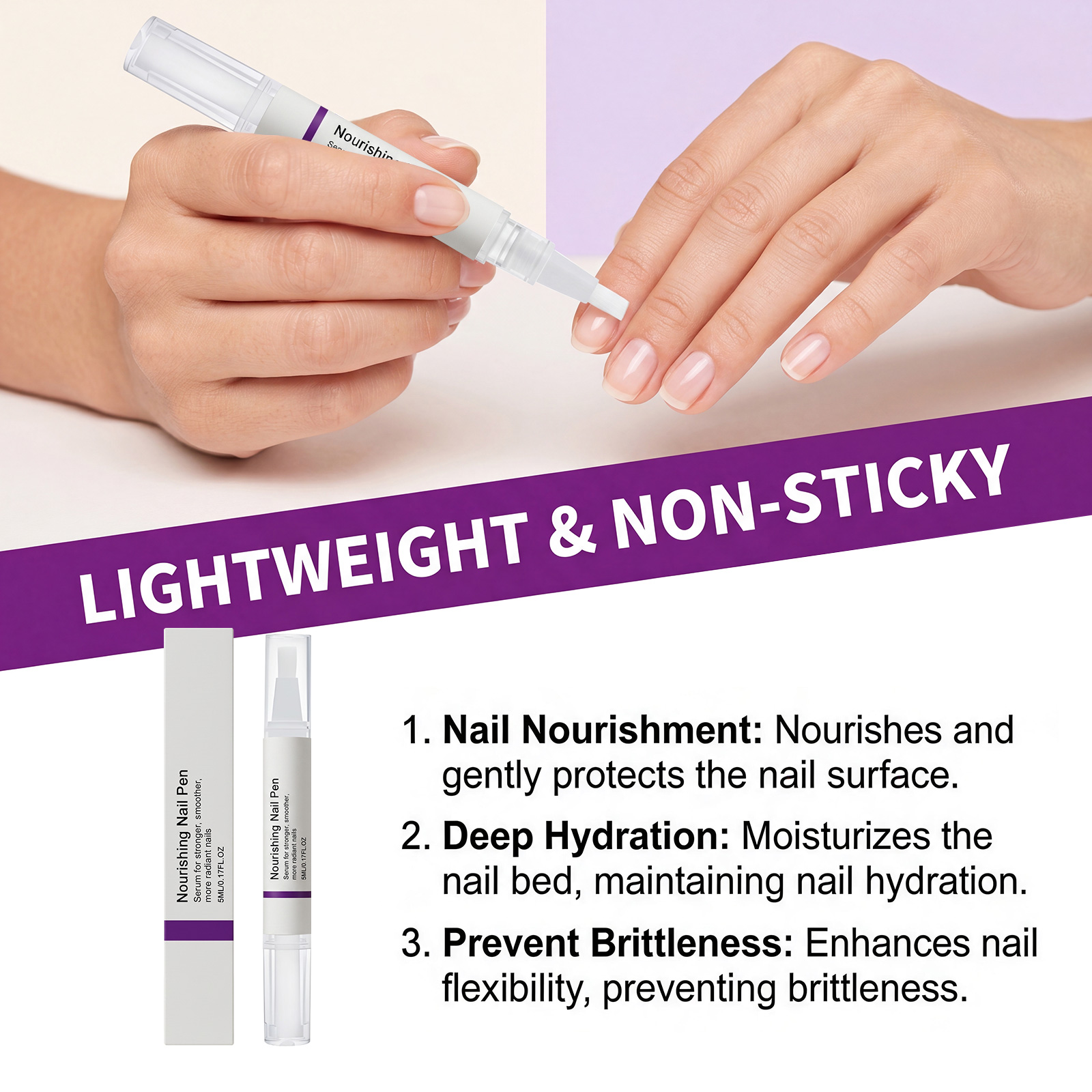 Moisturizing Nail Care Pen Nourish Gentle Protect Portable Nutrient Liquid Hand Manicure Skin Surface Nail Texture Daily Beauty
