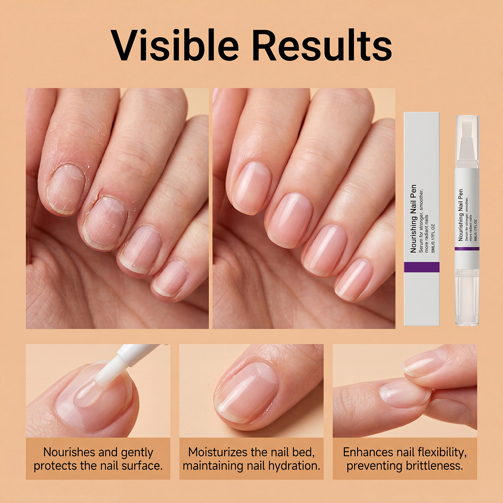 Moisturizing Nail Care Pen Nourish Gentle Protect Portable Nutrient Liquid Hand Manicure Skin Surface Nail Texture Daily Beauty