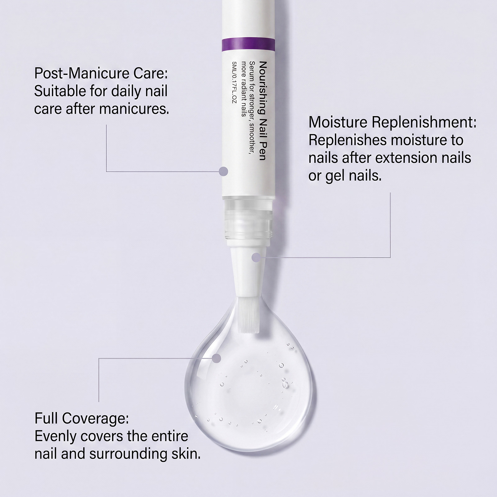Moisturizing Nail Care Pen Nourish Gentle Protect Portable Nutrient Liquid Hand Manicure Skin Surface Nail Texture Daily Beauty