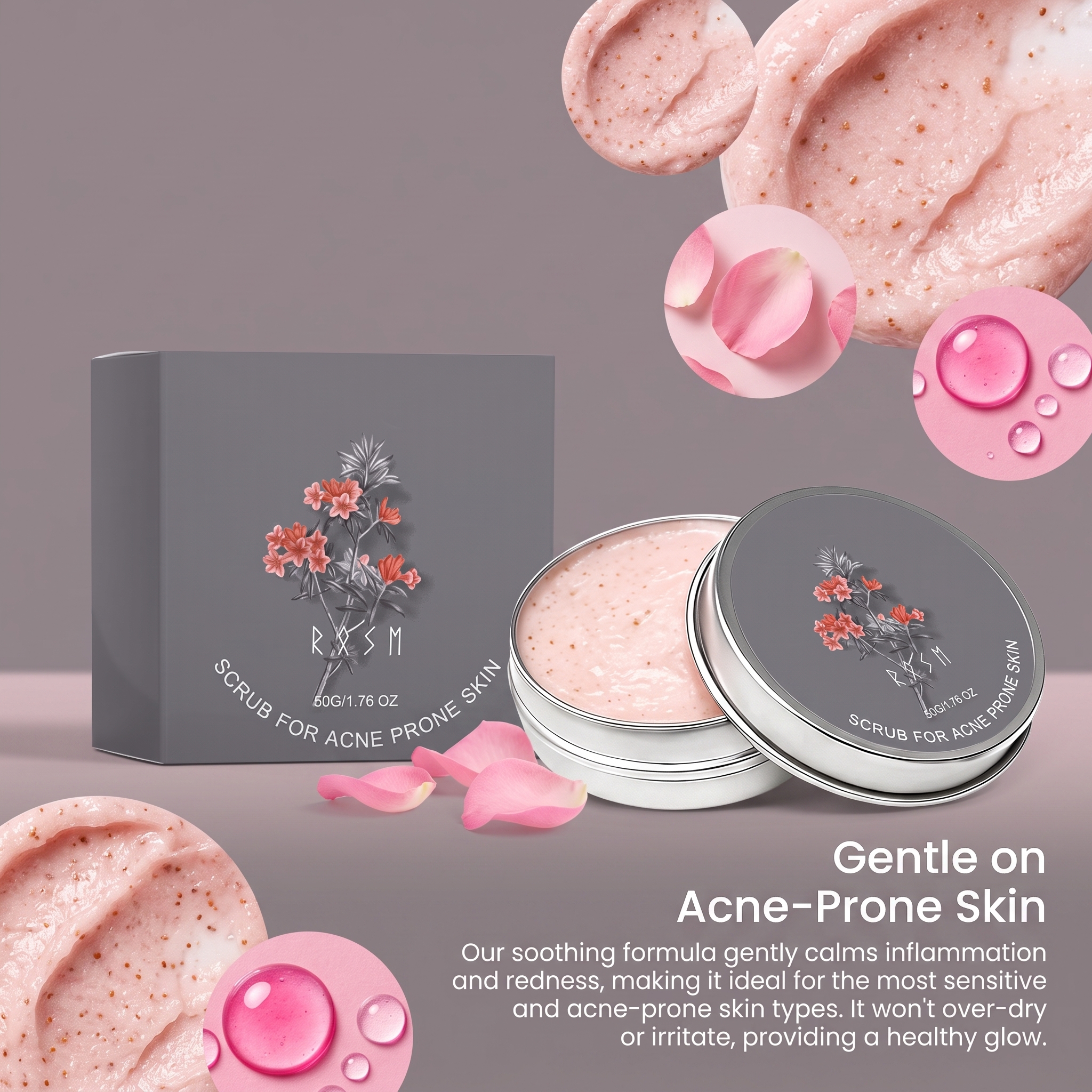 Facial Scrub Deep Clean Skin Soft Refreshing Smooth Moisturizing Exfoliate Pore Care Gentle Delicate Face Dirt Remove