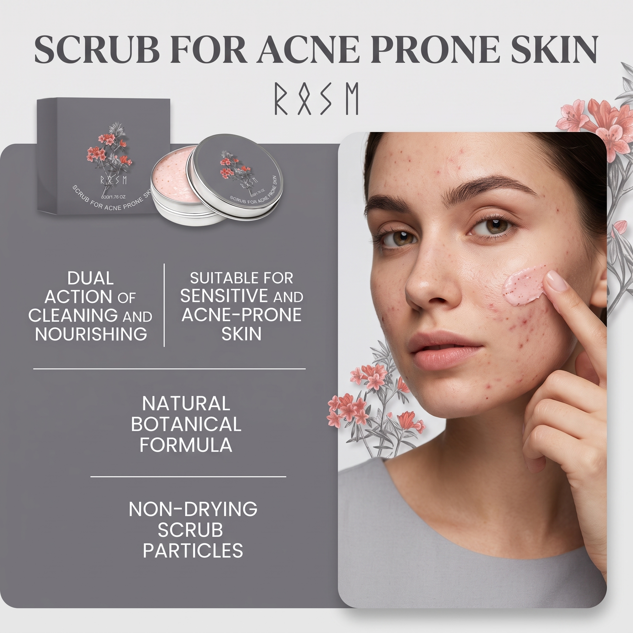Facial Scrub Deep Clean Skin Soft Refreshing Smooth Moisturizing Exfoliate Pore Care Gentle Delicate Face Dirt Remove