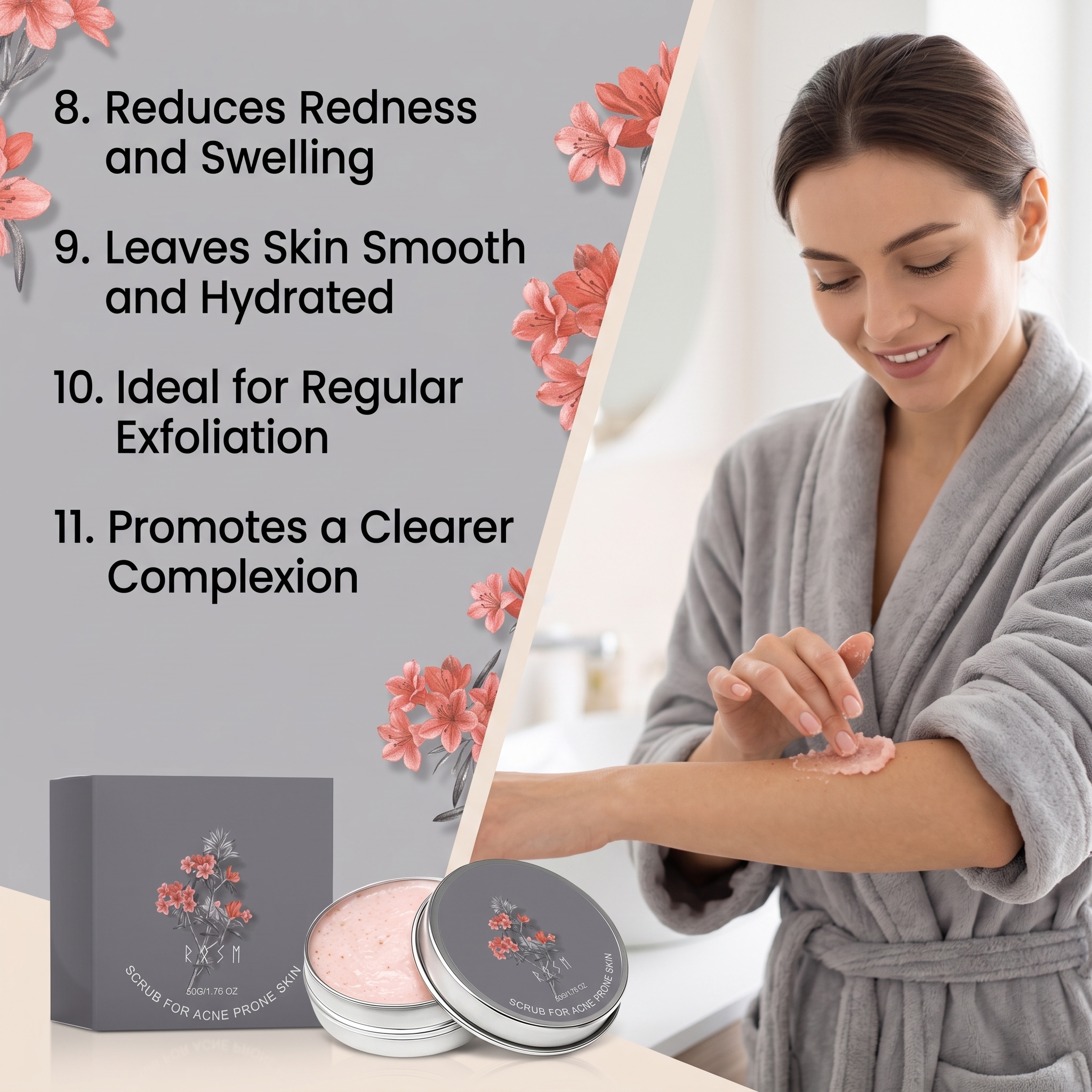 Facial Scrub Deep Clean Skin Soft Refreshing Smooth Moisturizing Exfoliate Pore Care Gentle Delicate Face Dirt Remove