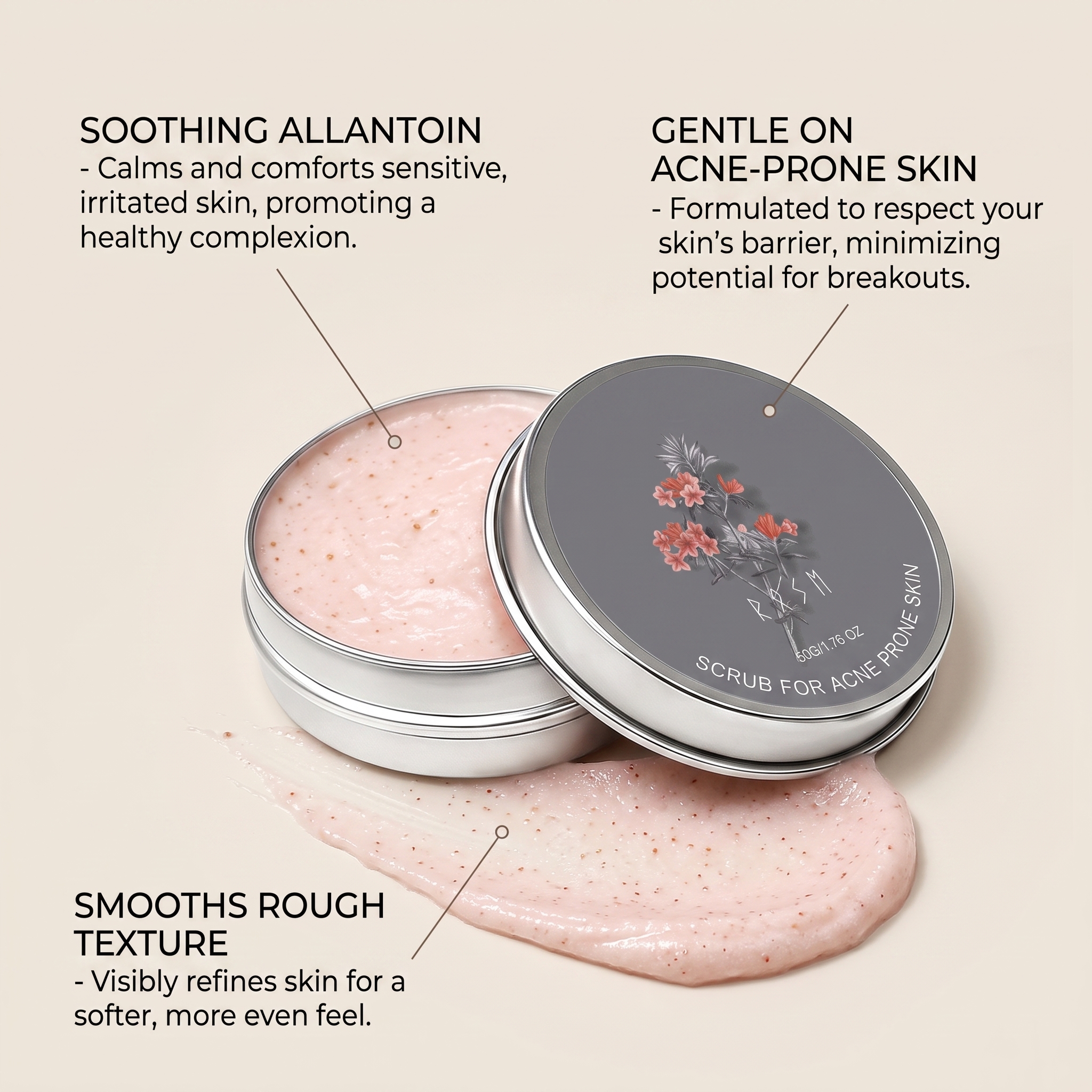 Facial Scrub Deep Clean Skin Soft Refreshing Smooth Moisturizing Exfoliate Pore Care Gentle Delicate Face Dirt Remove